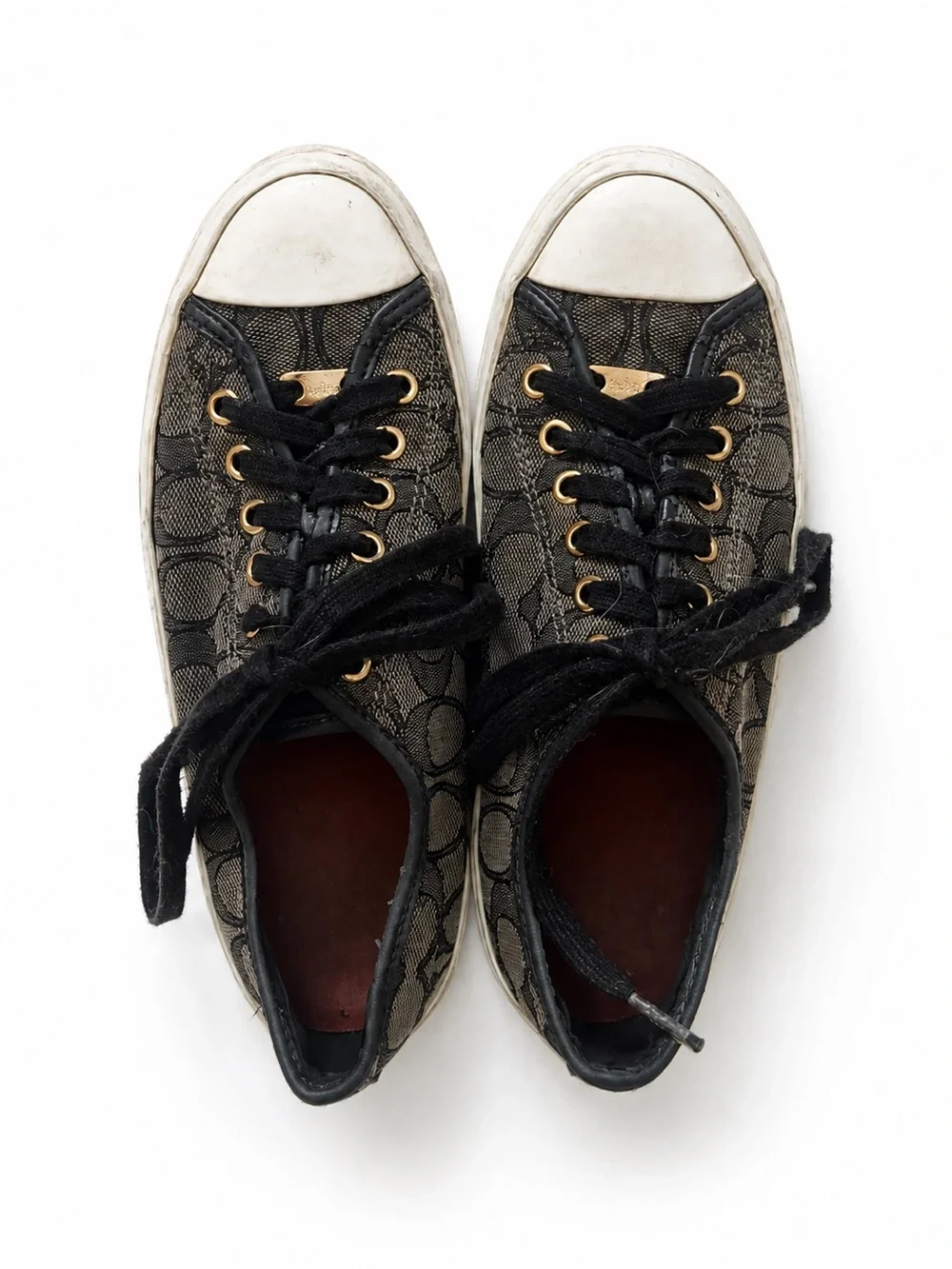 Coach Black Signature Monogram Low-Top Sneakers